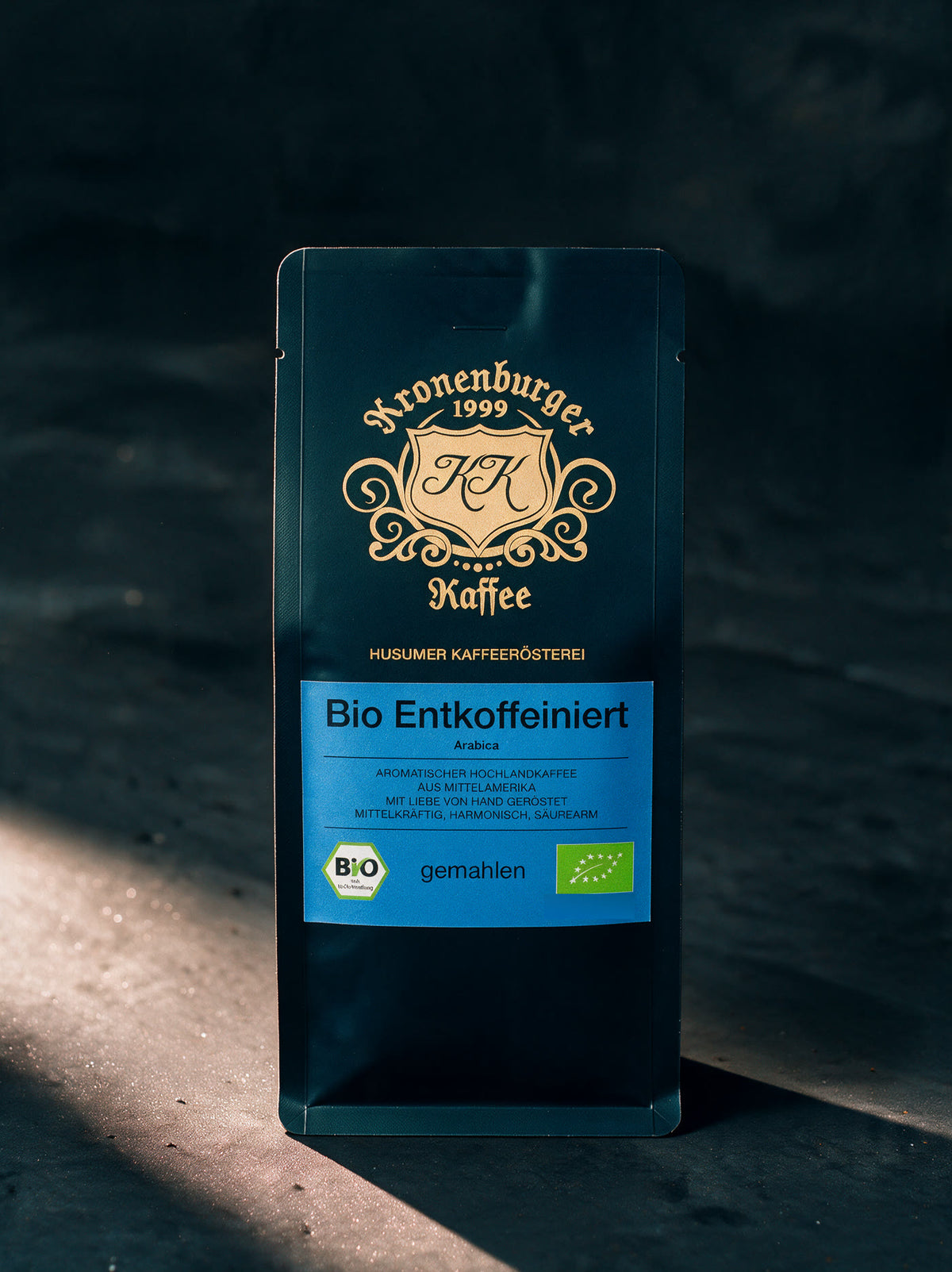 Bio Entkoffeiniert - Ganze Bohne - Kronenburger Kaffee, Husumer Kaffeeroesterei